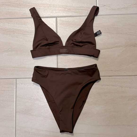 Skims mid high waisted bottom bikini cocoa size small - Picture 4 of 6